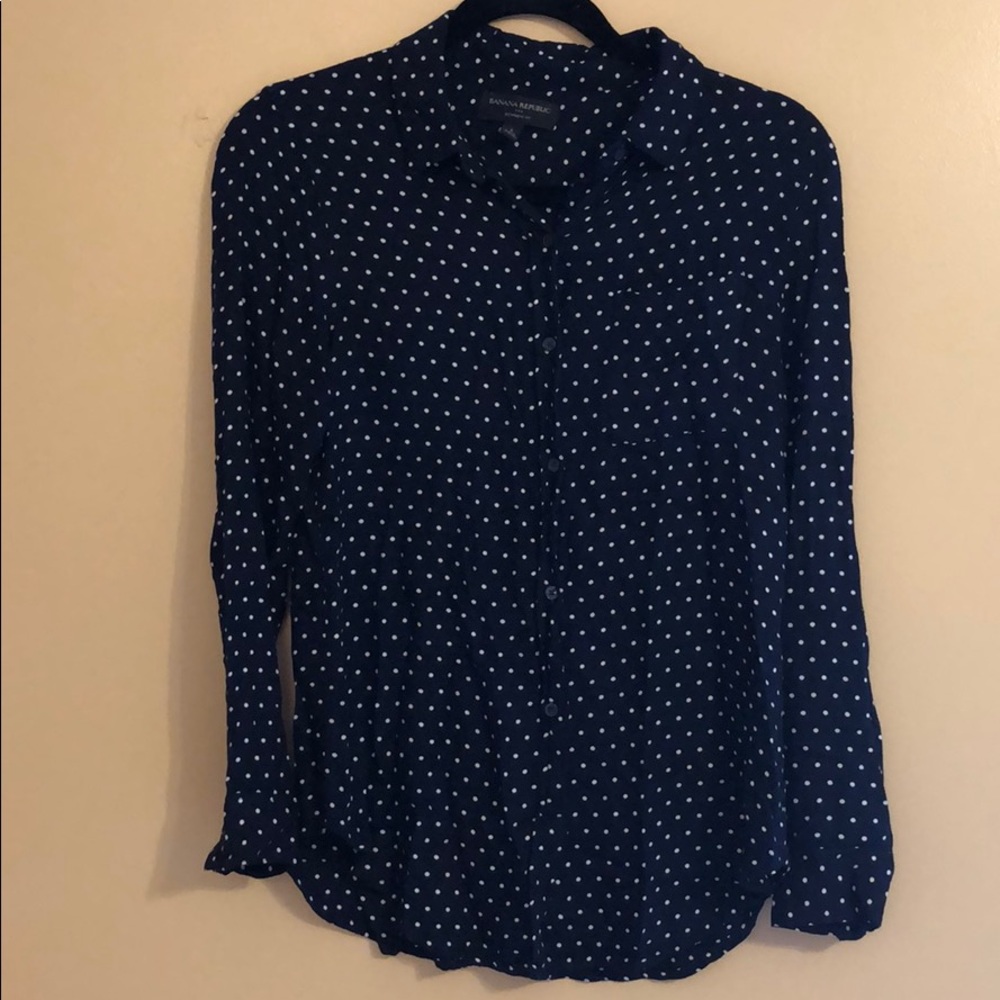 Banana Republic Boyfriend Fit Long Sleeve Top